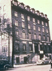 Black and white image of the front of the original Butler Street YMCA building