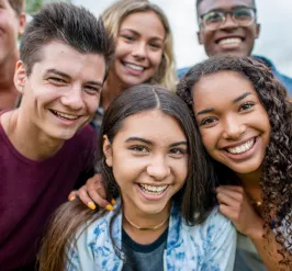 Group of smiling teens