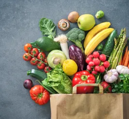 bag of fruit and vegetables 