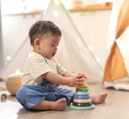 baby playing with toys