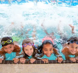 kids swimming in pool