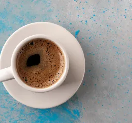 a cup of hot coffee