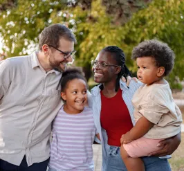 a family posing for a picture
