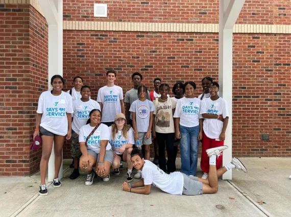 group of teens at days of service 