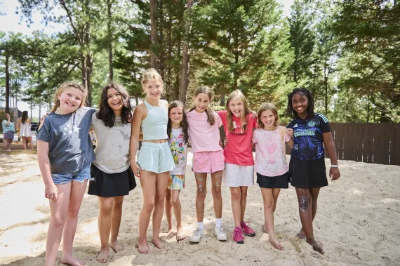 group of campers at Camp High Harbour Lake Allatoona posing for a photo