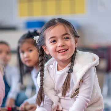 Young girl in her classroom