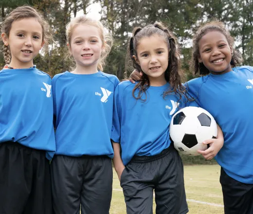4 girls on a soccer team