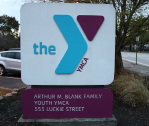 Arthur M. Blank Family YMCA branch sign