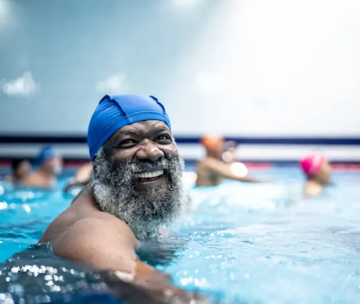 Active Older Adult swimming