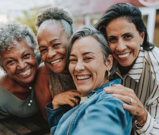 Group of smiling active older adults